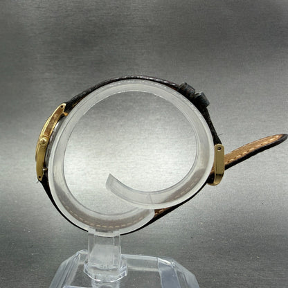Seiko Watch Women 21mm Champagne Floral Dial Gold Tone Round 4N00-0608 New Batt6