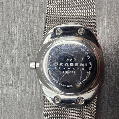 Skagen Watch Women 26mm MOP Dial Silver Tone Gemmed 566XSSS New Battery10