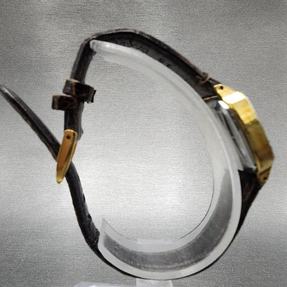VTG Seiko Watch Women 23mm Gold Dial Gold Tone Rectangle 4720-5020 New Battery