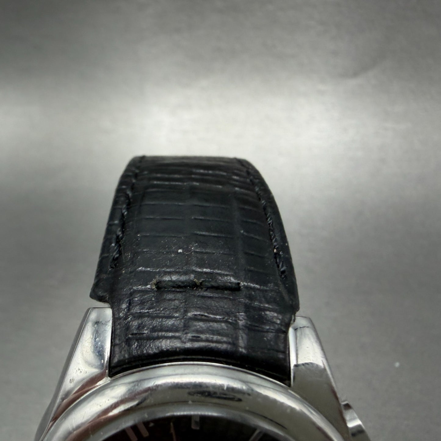 Dolce & Gabana Chrono Watch Men 38mm Black Dial Steel Date Round READ!! New Batt4