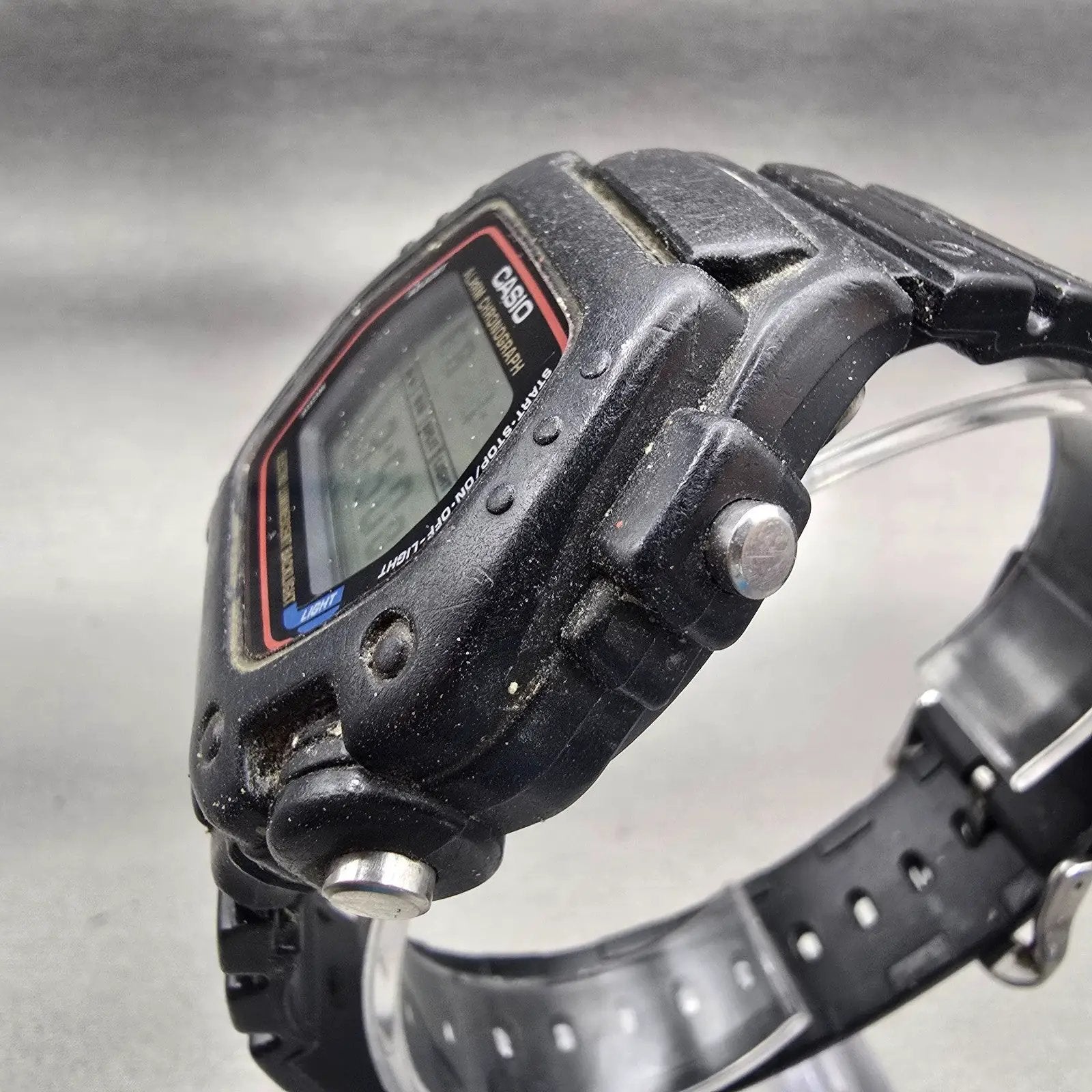 Casio DW-290 Digital Watch Men 46mm Black Dial Black Alarm Chrono New Battery2
