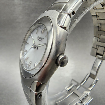 Citizen EcoDrive Watch Women 26mm White Dial Steel Date Round EW013051A Runs2