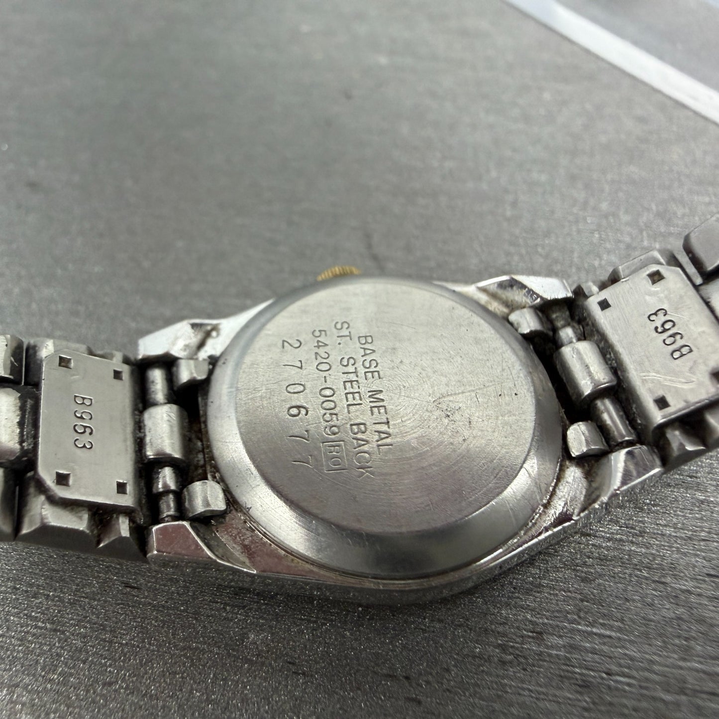 Seiko Watch Women 20mm Silver Dial Two Tone Round 5420-0059 New Battery Vintage9