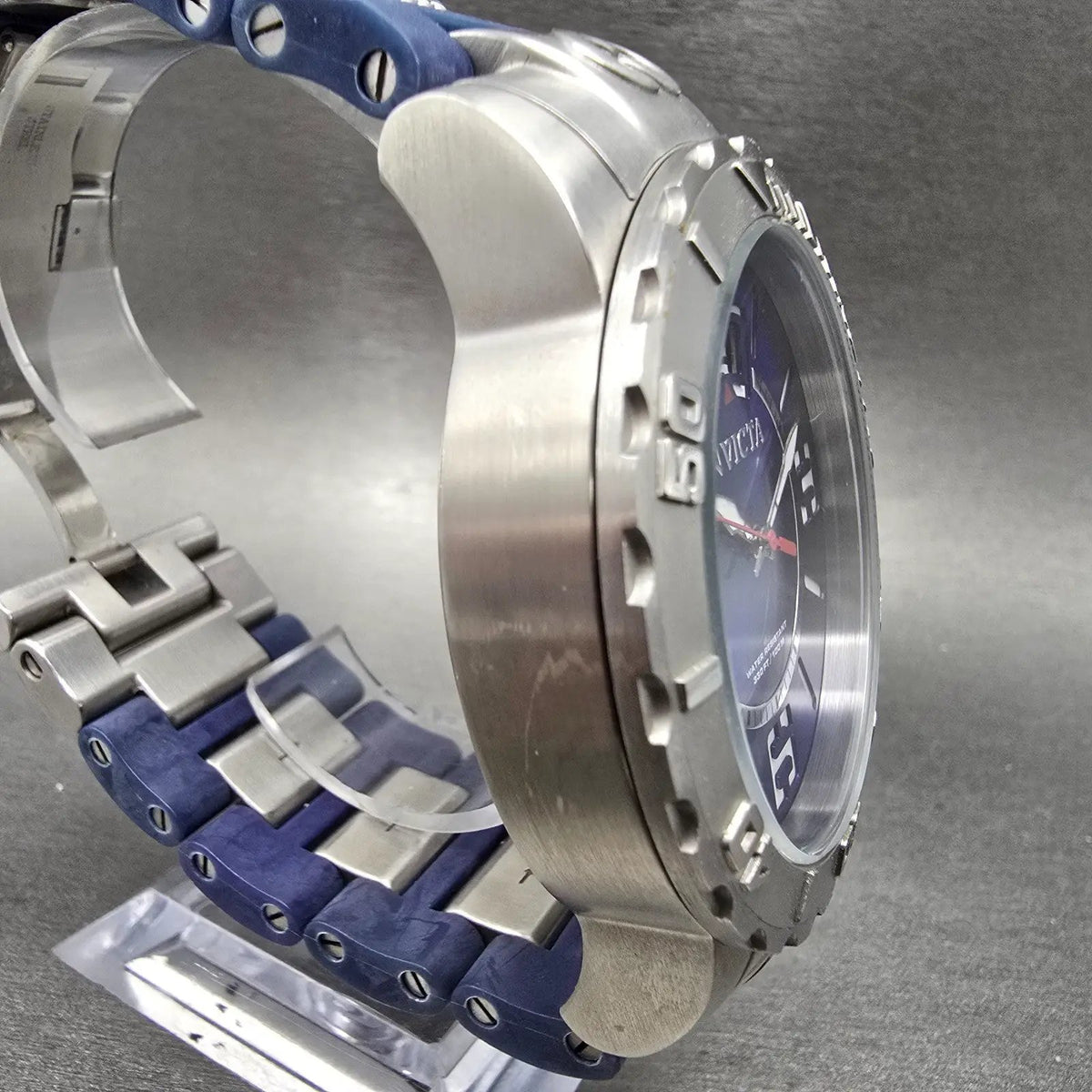 invicta corduba Watch Men 52mm Blue Dial Silver Tone Date Round 10606 New Batt3