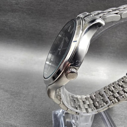 Seiko Watch Men 41mm Black Dial Silver Tone Date Round 6N42-00F0 New Battery2