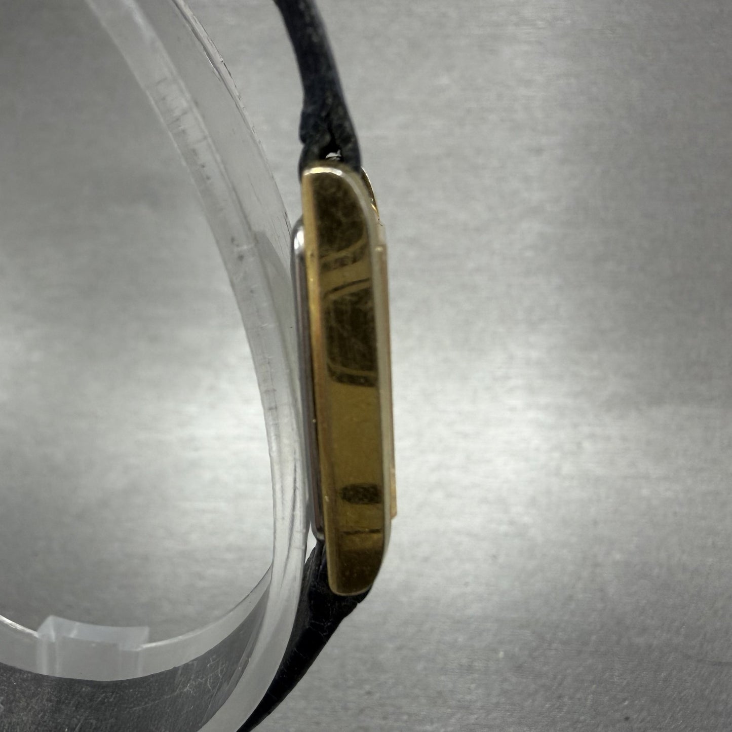 Seiko Tank Watch Women 15mm Blue Dial Gold Tone Rectangle 4N005369 New Battery3
