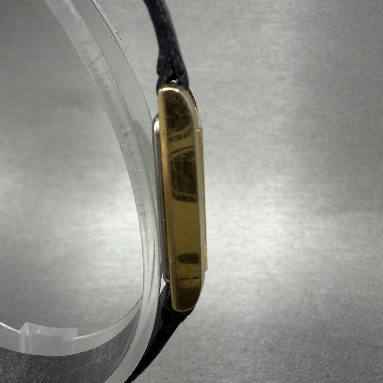 Seiko Tank Watch Women 15mm Blue Dial Gold Tone Rectangle 4N005369 New Battery3