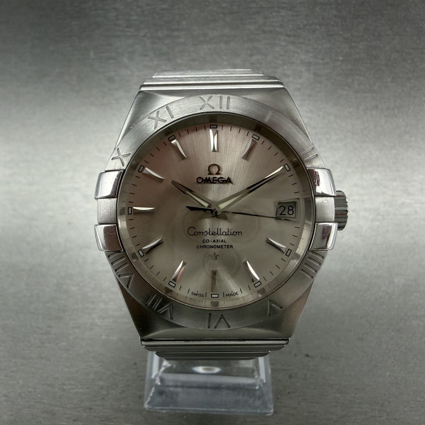 Omega Constellation Watch Men 38mm Silver Dial Stainless Steel Date Automatic0