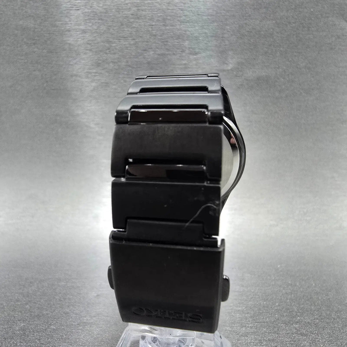 Seiko Spirit Chronograph Watch Men 41mm Black Dial Black Date Solar Alarm Works8