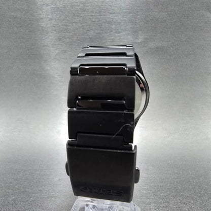 Seiko Spirit Chronograph Watch Men 41mm Black Dial Black Date Solar Alarm Works8