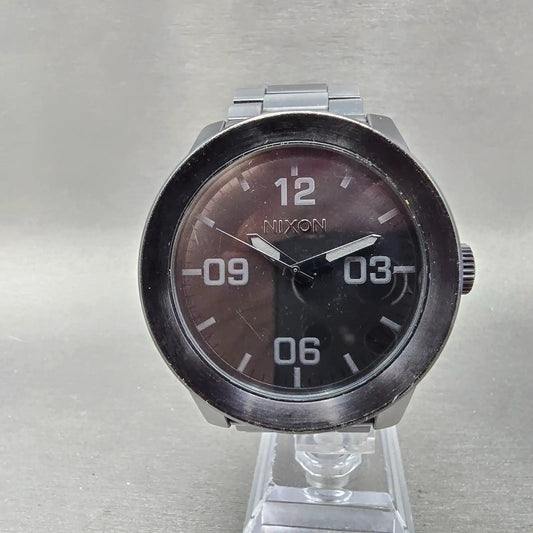 Nixon The Corporal Watch Men 48mm Black Dial Black Tone Round Bracelet new BattP0