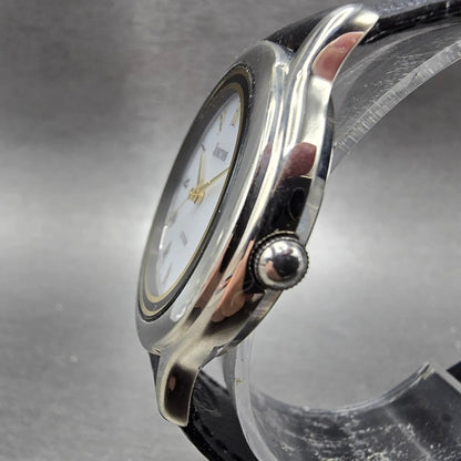 Citizen Junction Eco-Drive Watch Men 34mm White Dial Silver Date Round 7871 Runs2