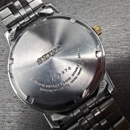 Seiko Watch Men 41mm Silver Dial Two Tone Date Round 6N42-00A0 New Battery10