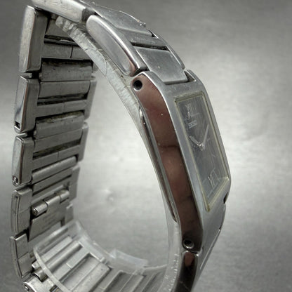 Seiko Tank Watch Women 20mm Black Dial Silver Tone 1N00-6T40 New Battery Vintage3