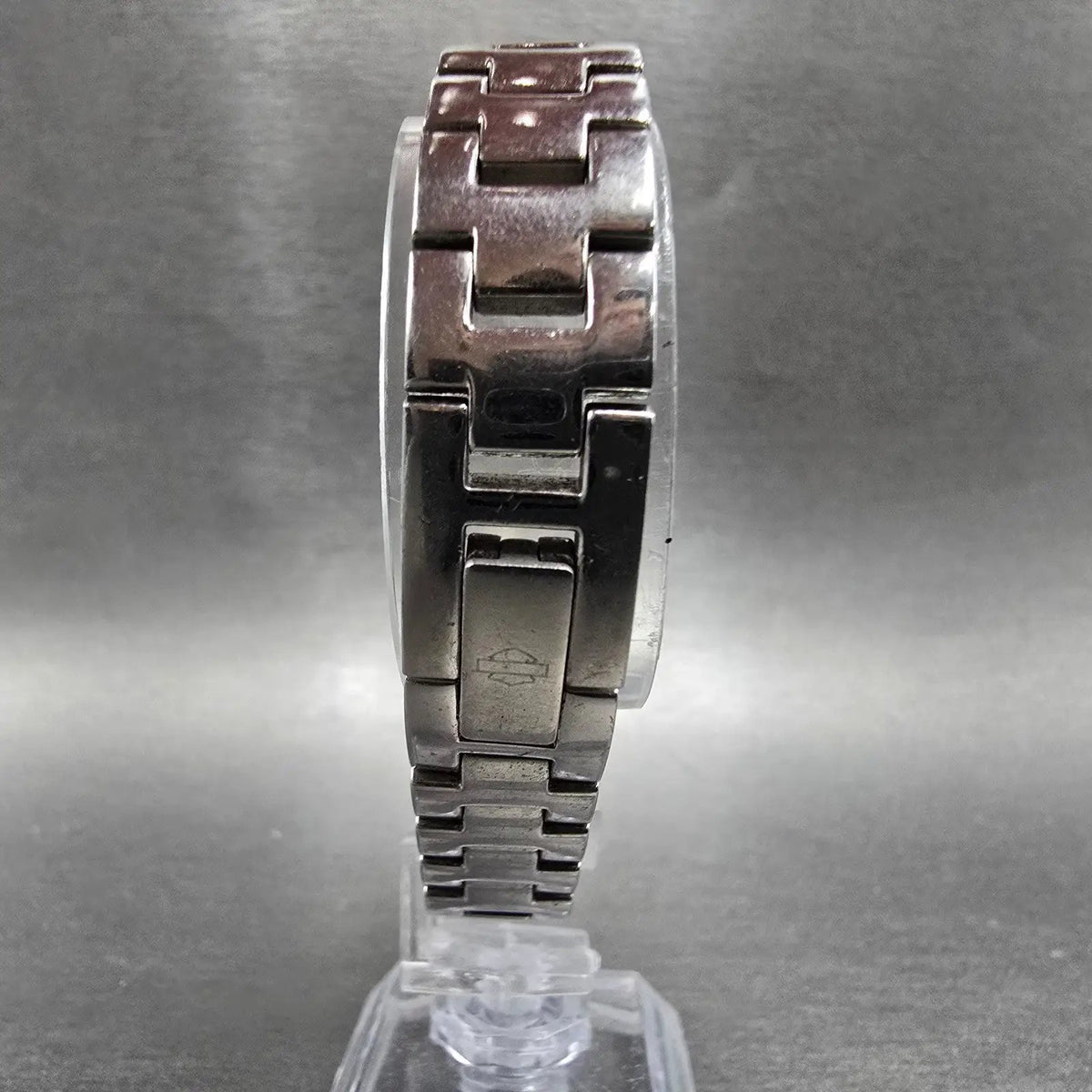 Bulova Harley Davidson Watch Women 20mm White Dial Silver Rectangle New Battery7