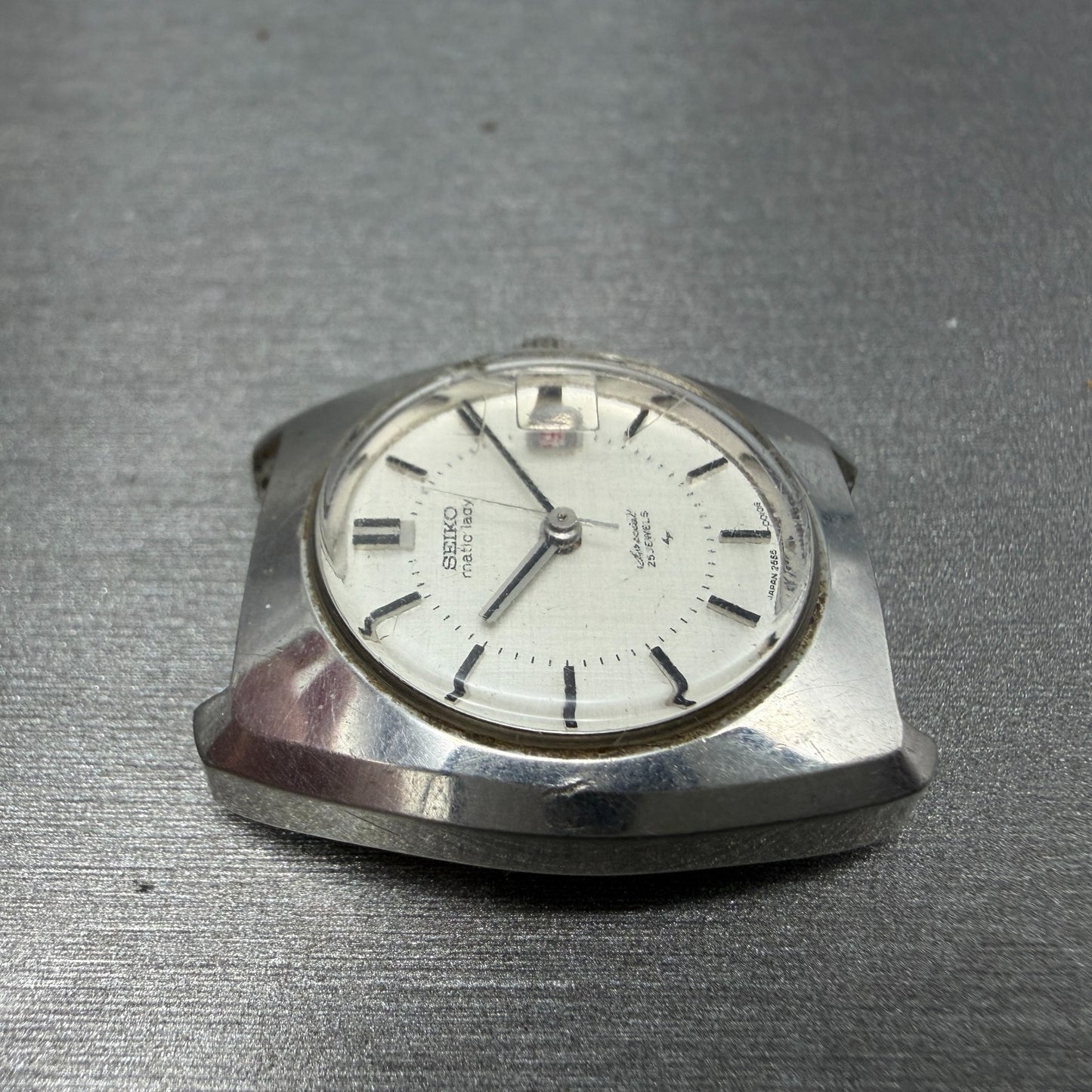 Seiko Matic Lady Special Watch Women 25mm Silver Dial Steel Date 2565-0010 PARTS4