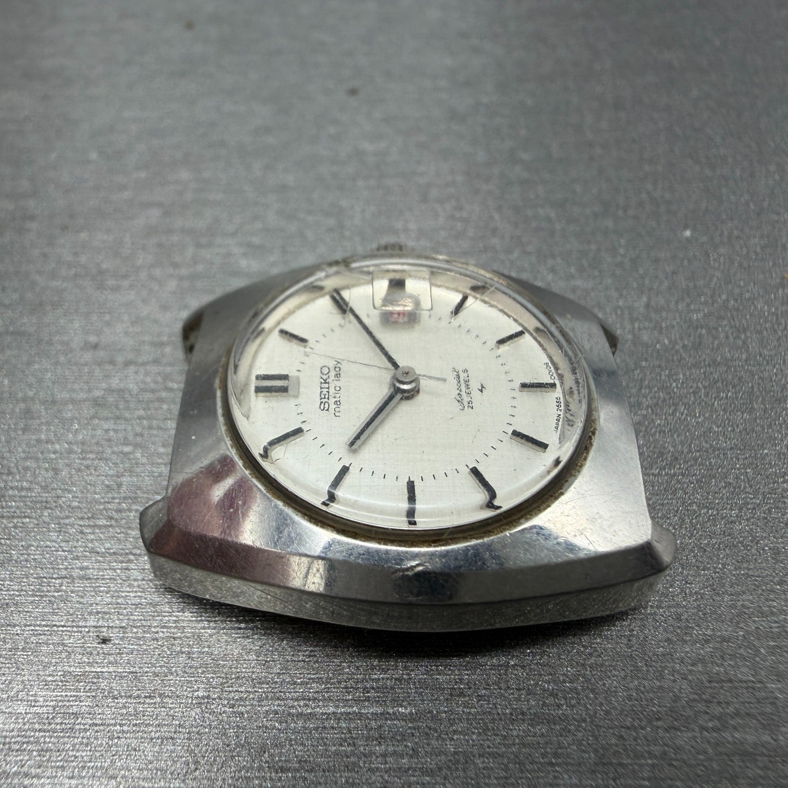 Seiko Matic Lady Special Watch Women 25mm Silver Dial Steel Date 2565-0010 PARTS4