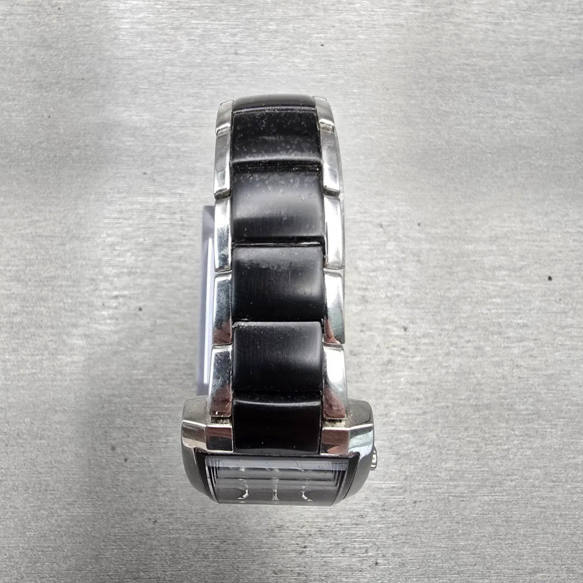 Bulova Tank Watch Men 24mm Black Dial Black & Silver Rectangle 98L148 New Batt4
