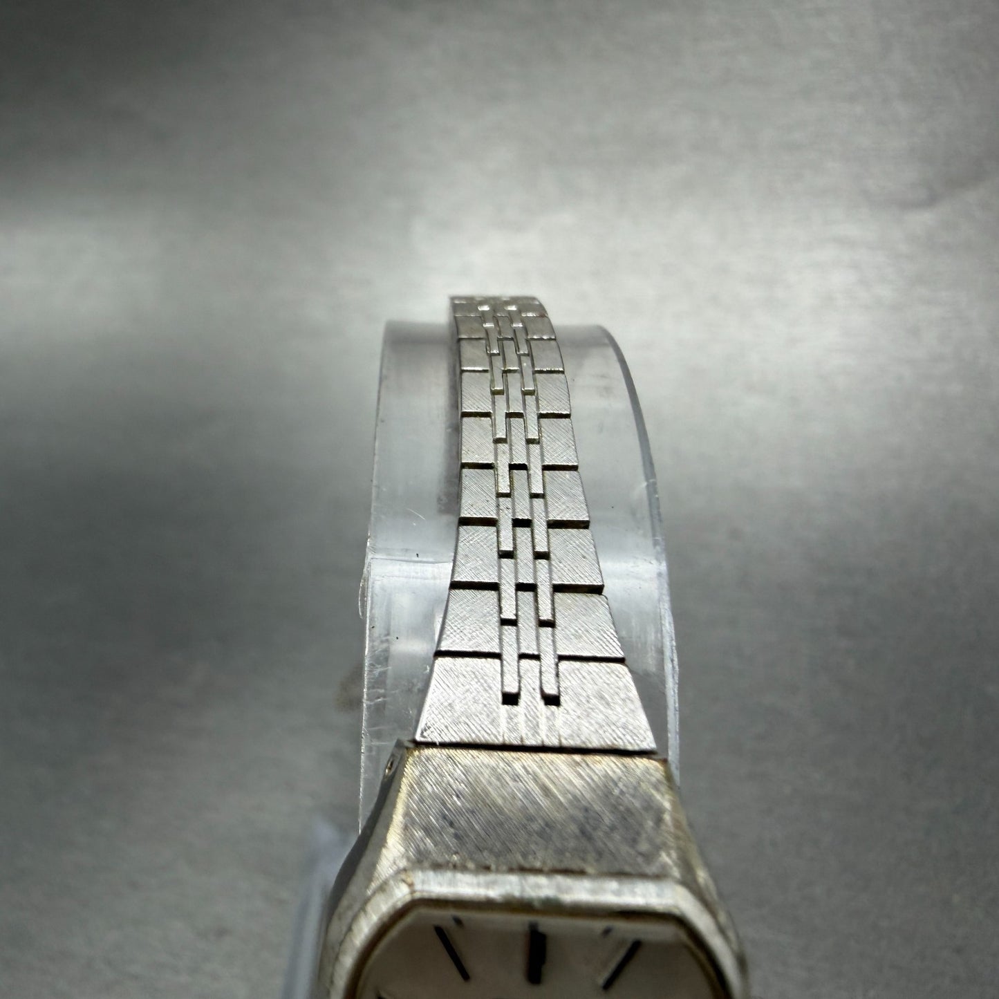 Seiko Tank Watch Women 20mm Silver Dial Silver Tone Manual 1120-3120 Runs4