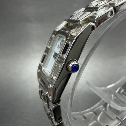 Bulova Tank Watch Women 14mm White Dial Silver Tone Crystal Accent 96L22 NewBat2