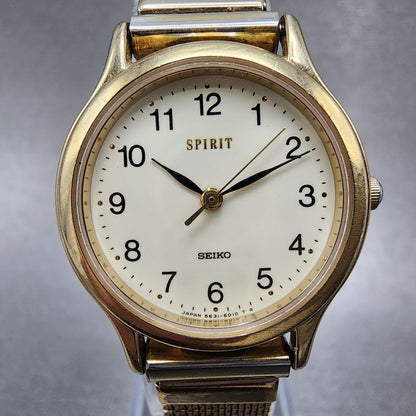 Seiko Spirit Watch Women 26mm Cream Dial Gold Tone 5e316c8a New Battery1