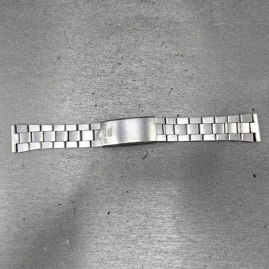 Seiko SQ Bracelet 19mm Stainless Steel Silver Tone Tri Folding Clasp VTG 111S0