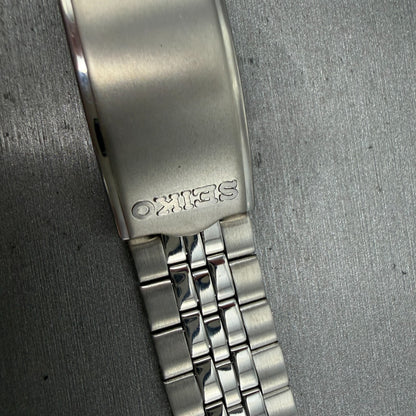 Seiko Bracelet 20mm Stainless Steel Silver Tone Tri Folding Clasp Vintage Japan3
