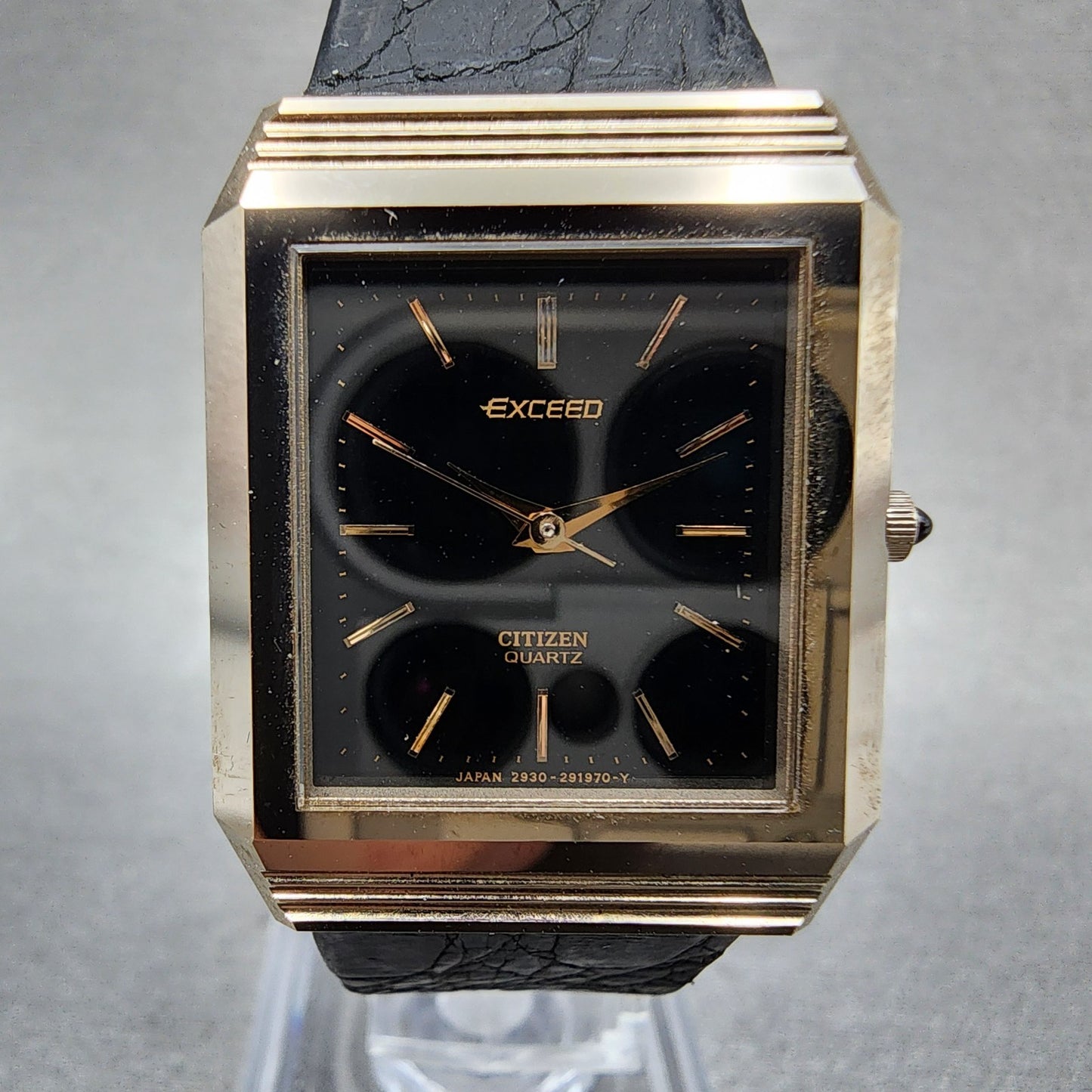 Citizen Exceed Tank Watch Women 23mm Black Dial Bronze Tone Rectangle New Batt2