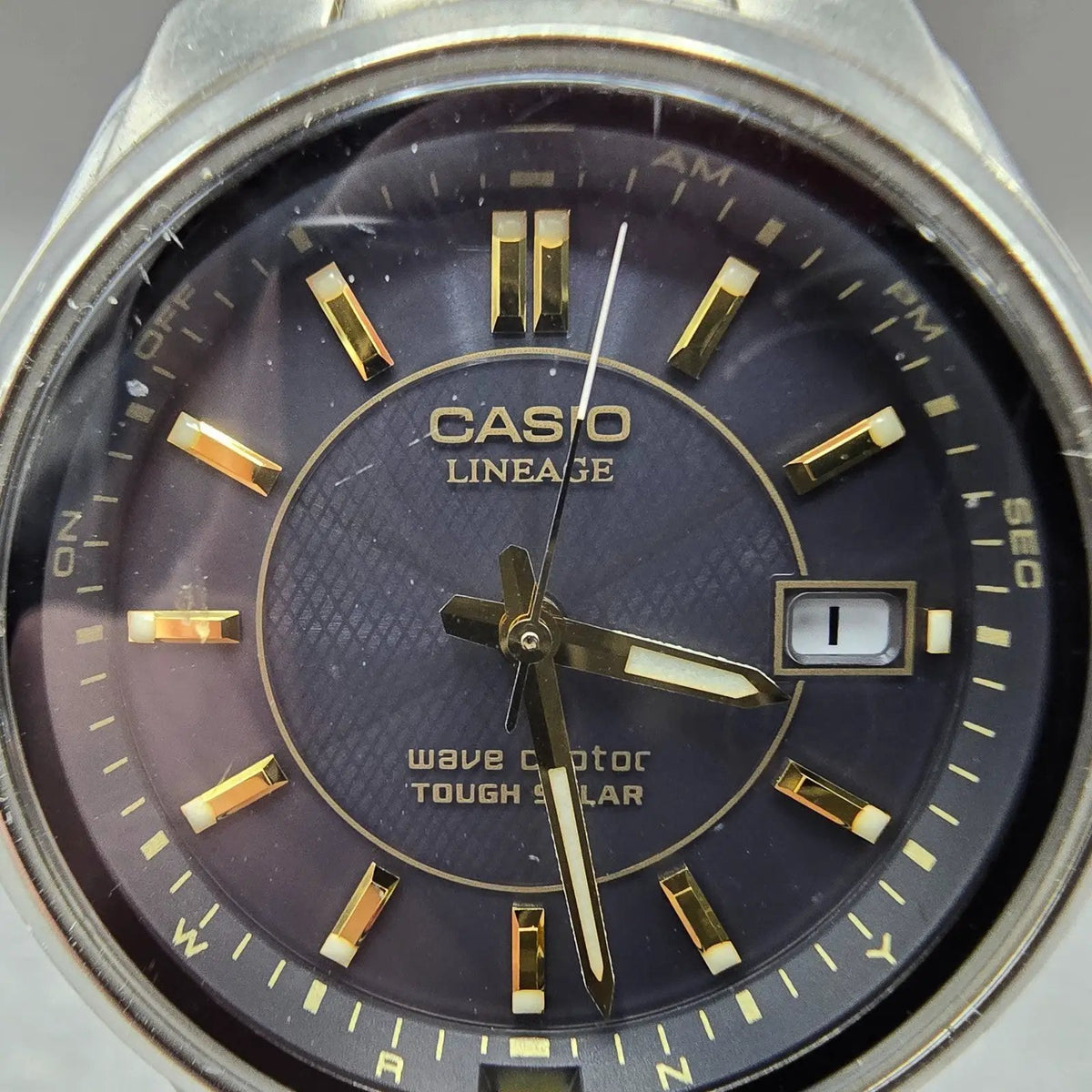 Casio Lineage LIW-110T Watch Men 40mm Black Dial Titanium Date Atomic Solar READ2