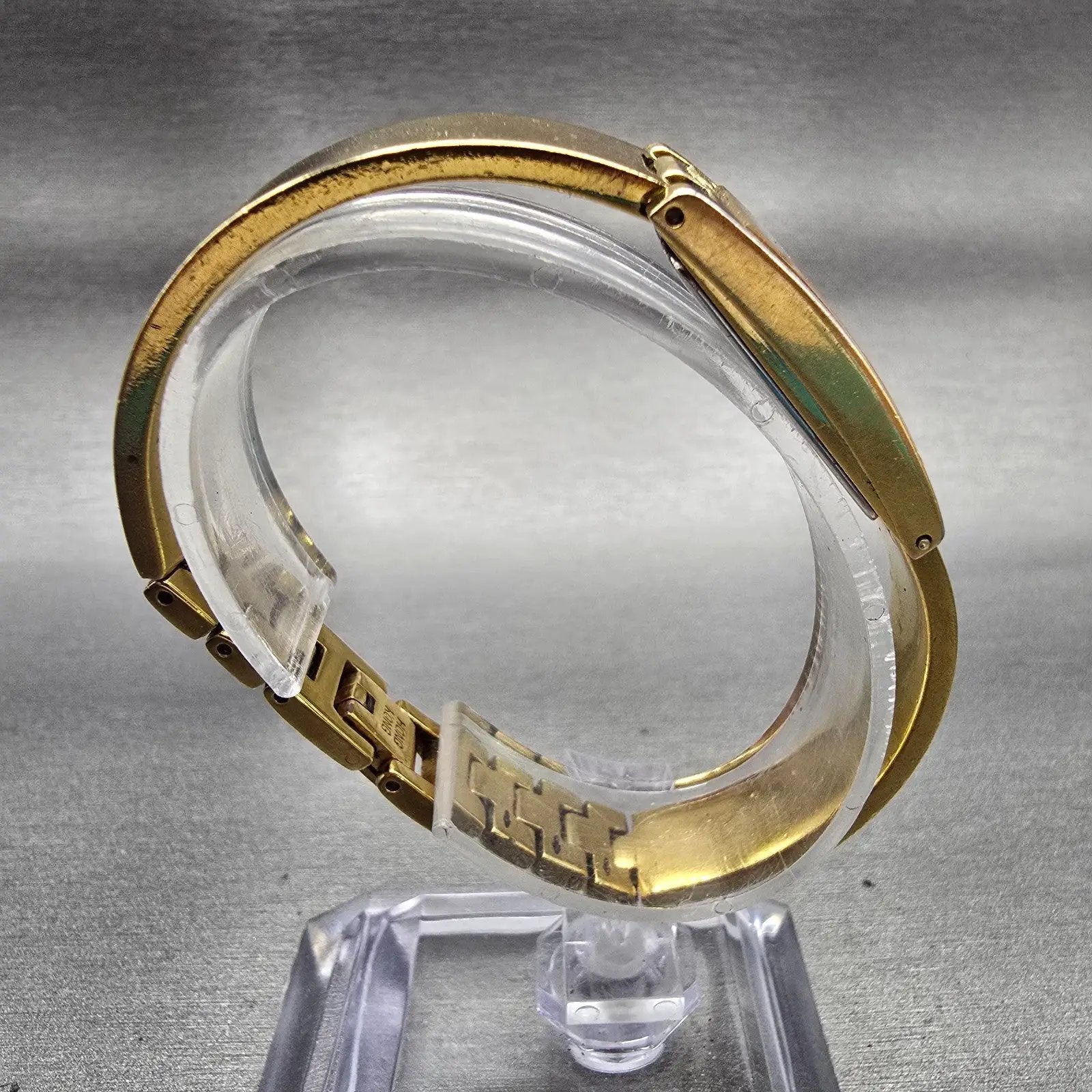 Bulova Watch Women 15mm Champagne Dial Gold Tone Rectangle New Battery 97T468
