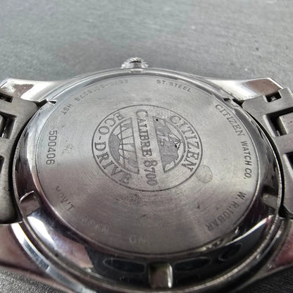 Citizen Eco-Drive Perpetual Calendar Watch Men 39mm Black Dial Steel Alarm RunsL9