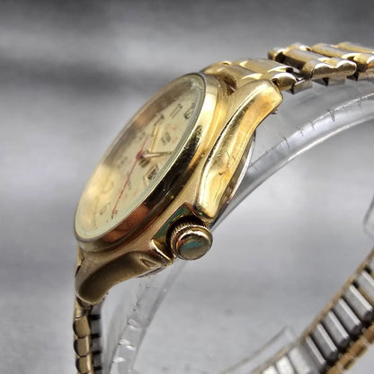Citizen Watch Women 25mm Gold Dial Gold Tone Daydate Round 6000-S27182 New Batt2
