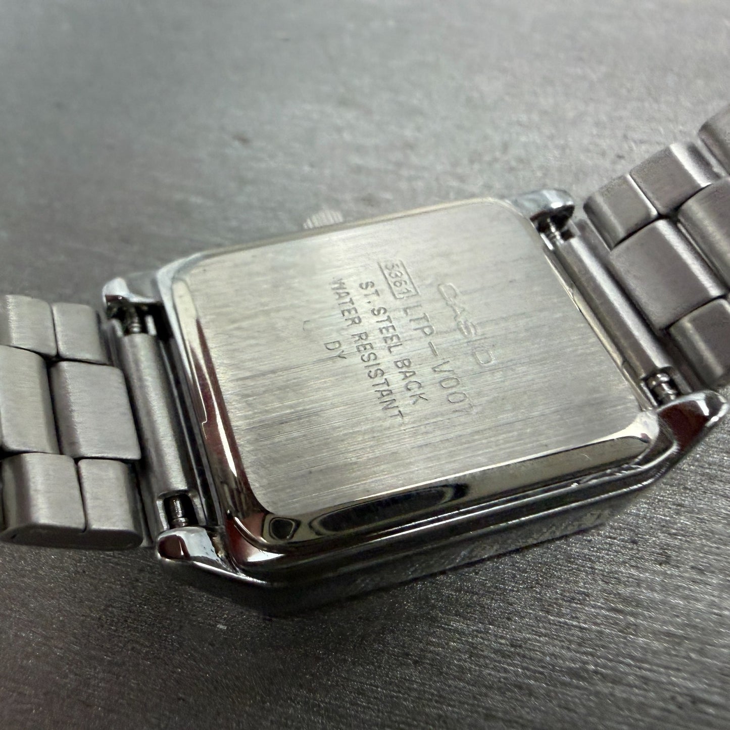 Casio Tank Watch Women 22mm Black Dial Silver Tone Rectangle LTP-V007 NewBattery9