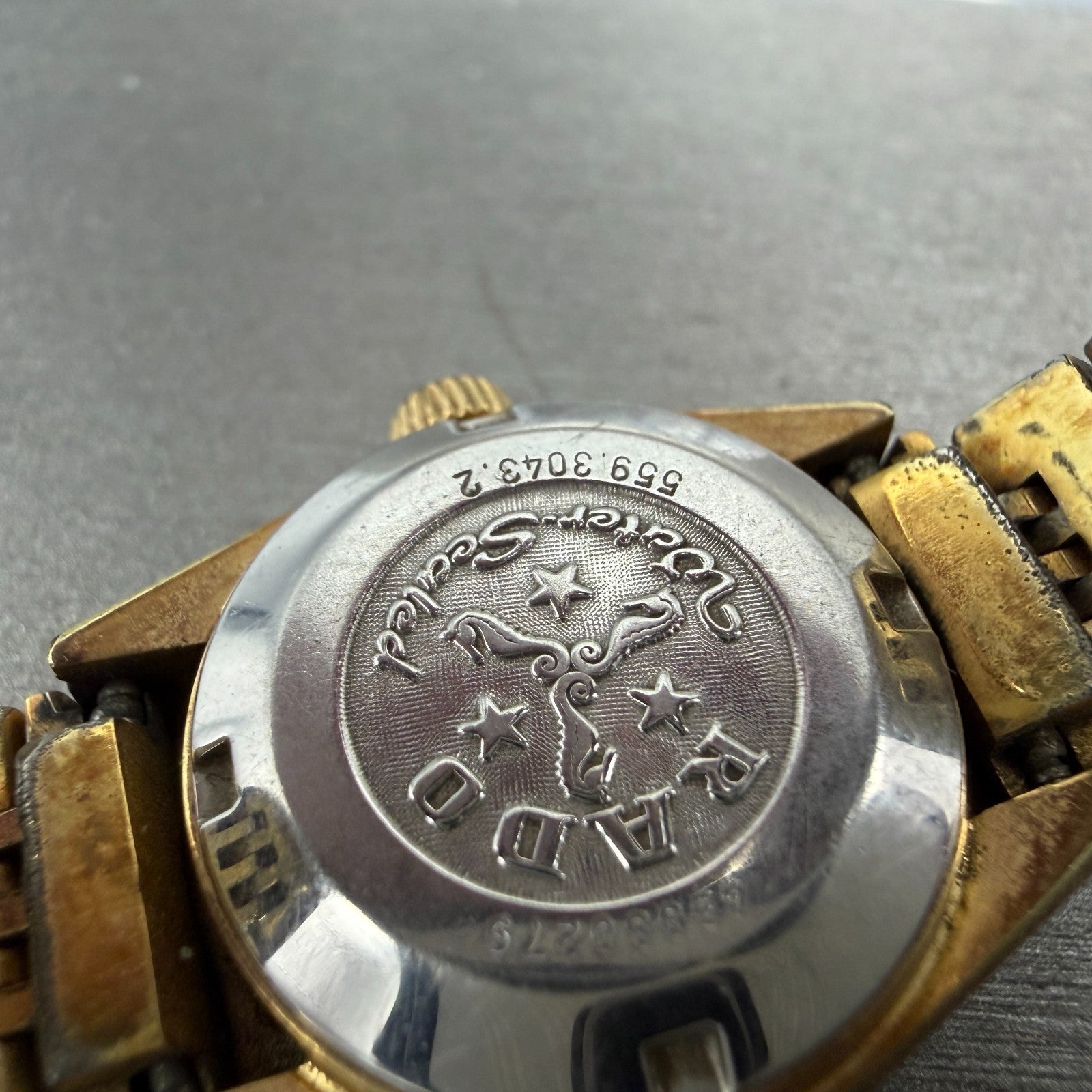 Rado Golden Sabre Watch Women 24mm Gold Dial Gold Tone Daydate Round Runs VTG9