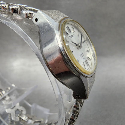 Seiko Special Watch Women 22mm White Dial Gold Plated Manal Wind Oval Runs3