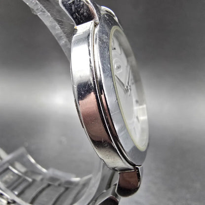 Coach Watch Men 34mm White Dial Silver Tone Date Round W516 New Battery3