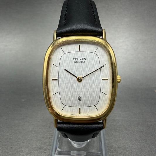 Citizen CQ Watch Unisex 27mm White Dial Gold Tone Oval 3620-954866 New Batt NOS0