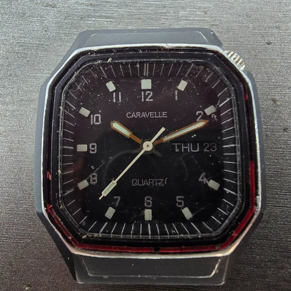 Caravelle Watch Men 33mm Black Dial Black Tone Octagon 40C10 P5 New Battery1