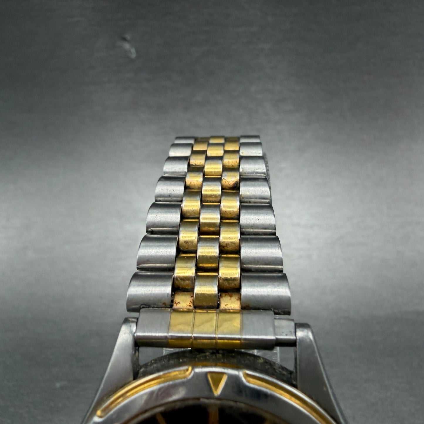 Seiko Watch Men 36mm Gray Dial Two Tone READ!!! Daydate Round 7n43-6a09 New Batt4