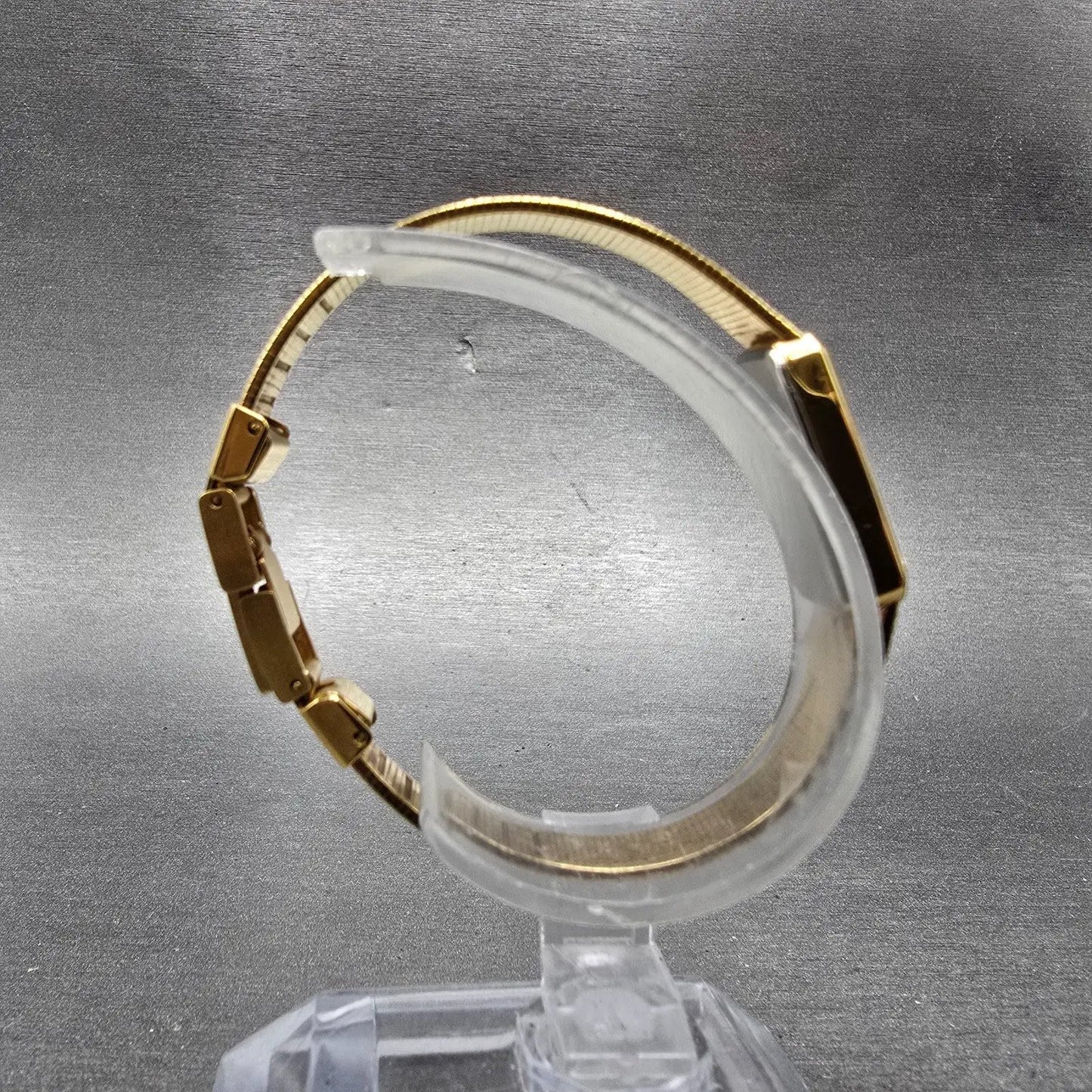 Wittnauer Watch Women 12mm Black Dial Gold Tone Rectangle AS1732 0280 New Batt10