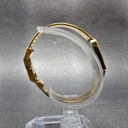 Wittnauer Watch Women 12mm Black Dial Gold Tone Rectangle AS1732 0280 New Batt10