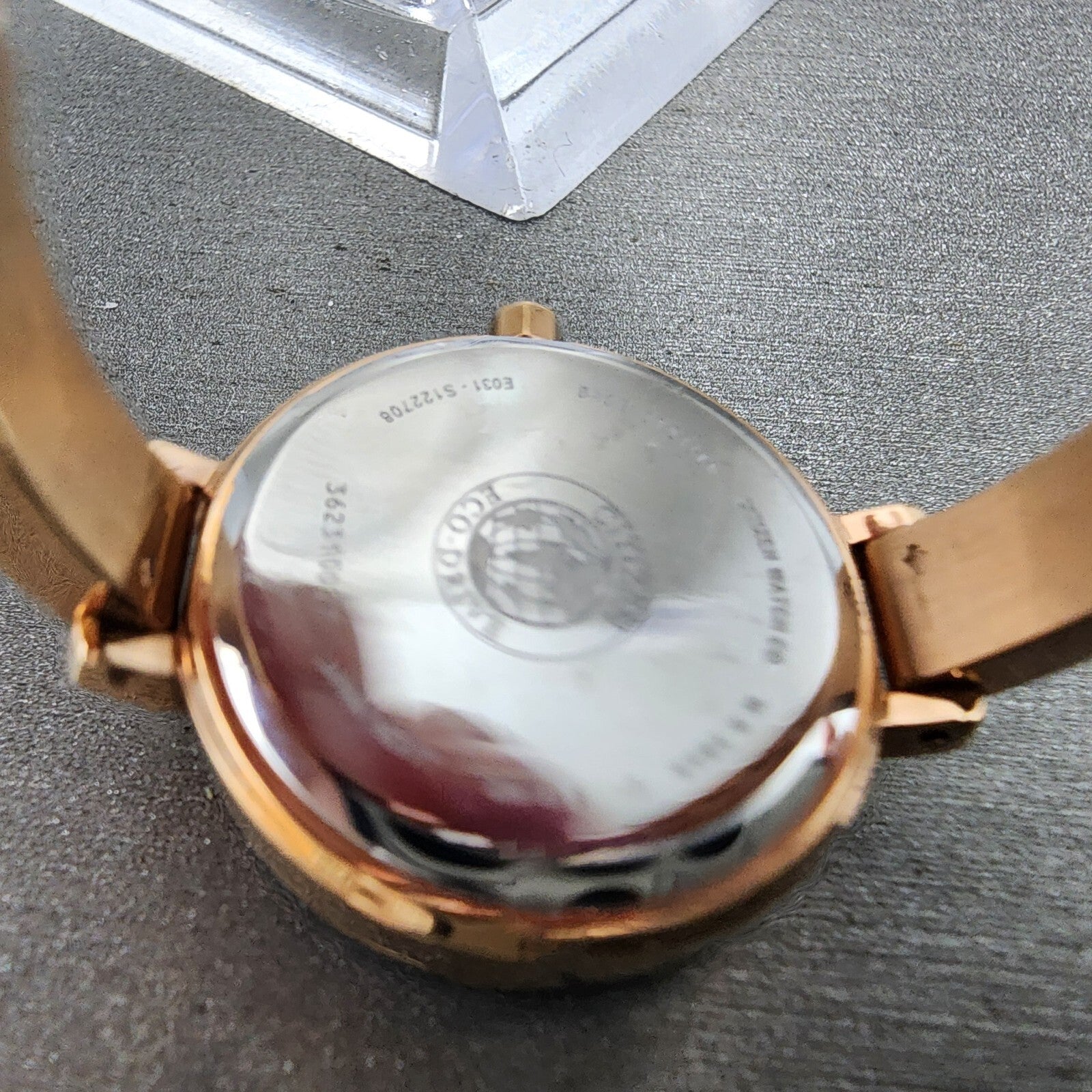 Citizen EcoDrive Silhouette Crystal Watch Women 25mm MOP Dial Rose Gold Tone BA9