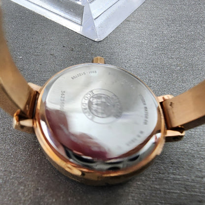 Citizen EcoDrive Silhouette Crystal Watch Women 25mm MOP Dial Rose Gold Tone BA9
