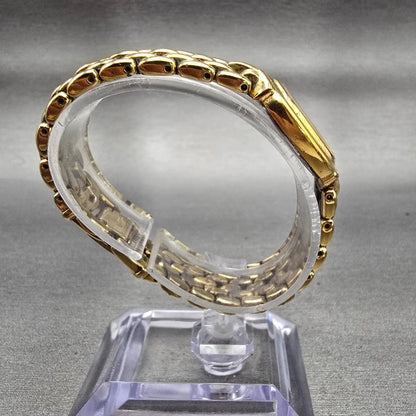 Seiko Watch Women 15mm Champagne Dial Gold Tone Oval Y150-5M89 New Battery VTG8