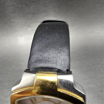 Philip Stein Signature Square Watch Women 28mm MOP Dial Two Tone Rectangle Works4