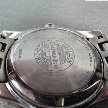 Citizen Eco-Drive Perpetual Calendar Watch Men 39mm Black Dial Steel Alarm RunsL10