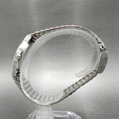 Seiko Watch Men 31mm Silver Dial Silver Tone Round 5p31-6a20 New Battery
