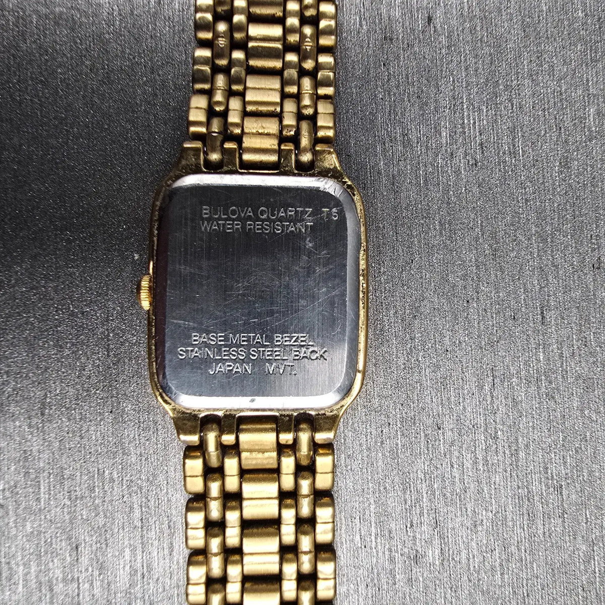 Bulova Tank Watch Women 19mm White Dial Gold Rectangle 97L64 New Battery JP10
