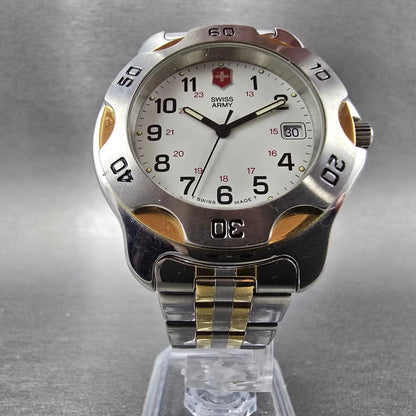 Victorinox Swiss Army Officer LS Watch Men 40mm White Dial Two Tone Date PARTS6