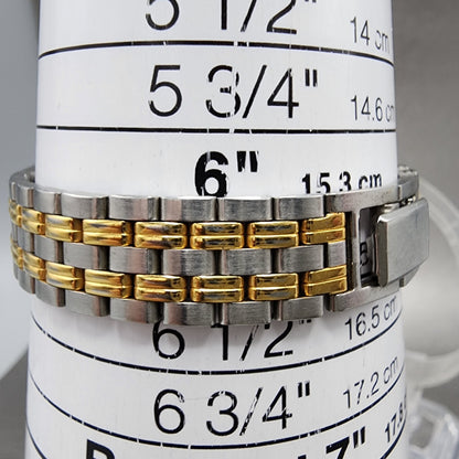 Seiko Watch Women 24mm Champagne Dial Two Tone Round V7012B90 New Battery ABC1210